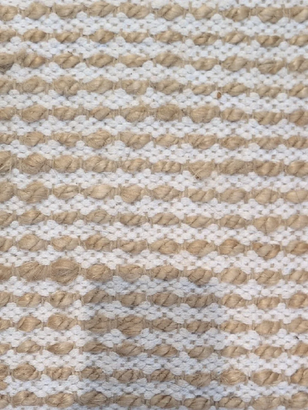 24 X36 Handwoven Neutral Stripe Fringe Rug, NWOT
